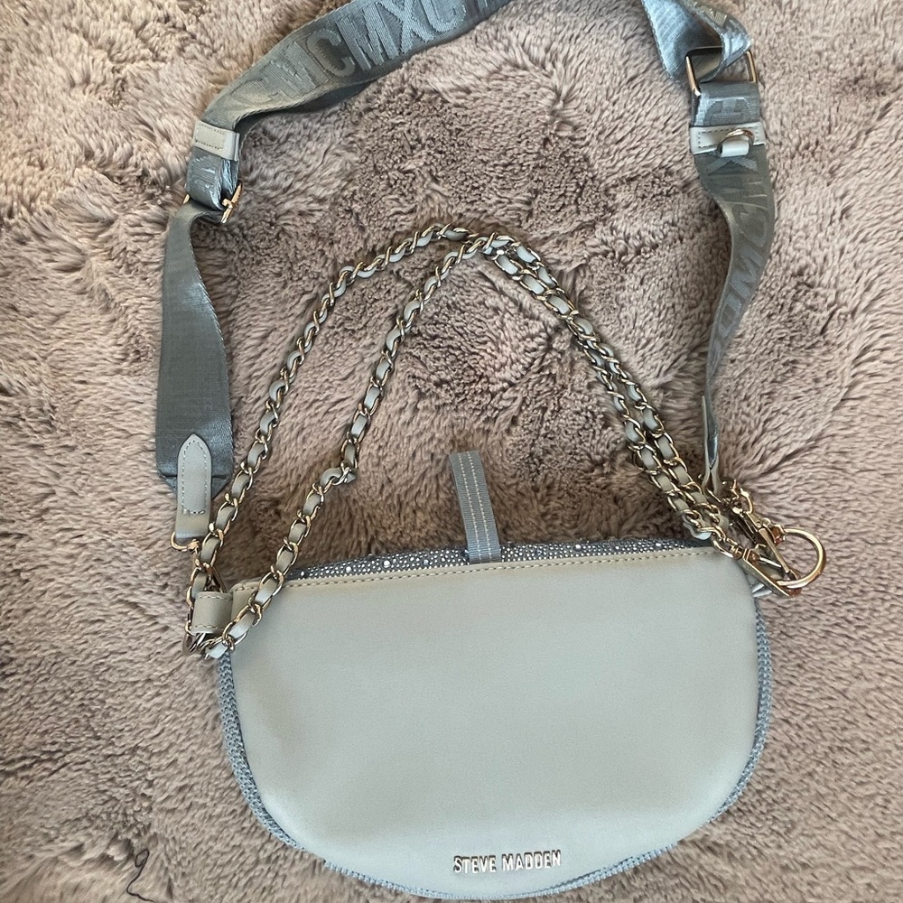 Steve Madden baby blue cross body bag with blue jewels. 💎